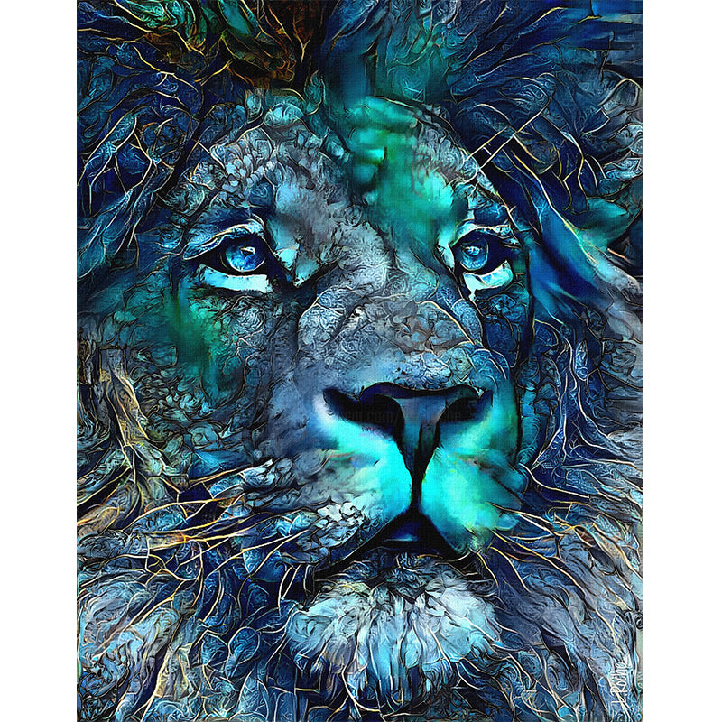 blue lion king Wooden Jigsaw Puzzle