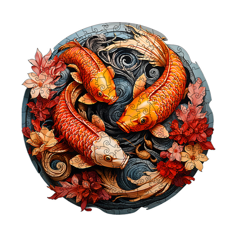 carp flower Wooden Jigsaw Puzzle