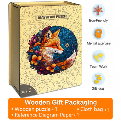 Moonlight fox Wooden Jigsaw Puzzle