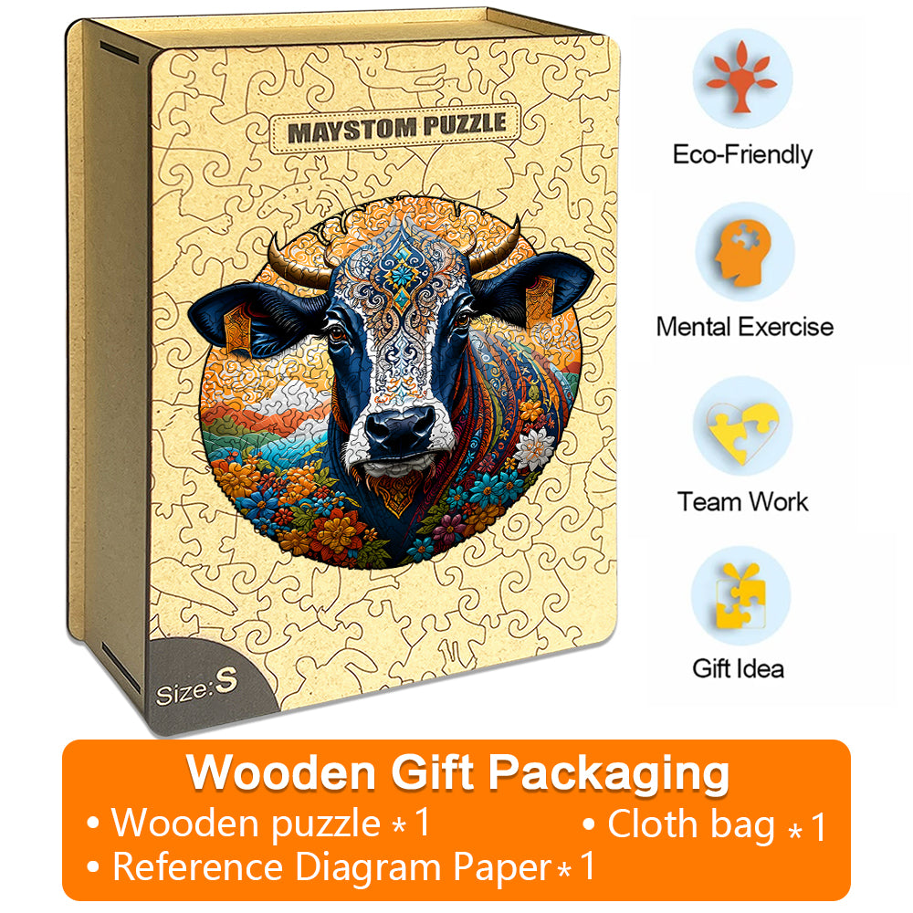 Valley Cow Head Wooden Jigsaw Puzzle