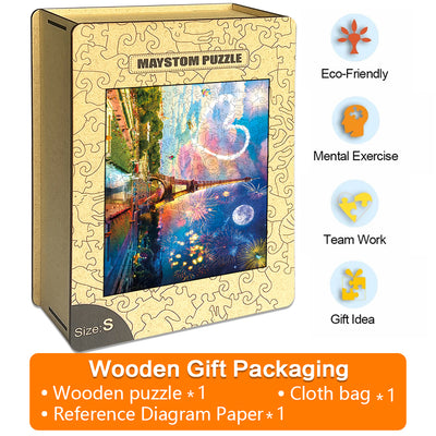 Tower Fireworks Wooden Jigsaw Puzzle