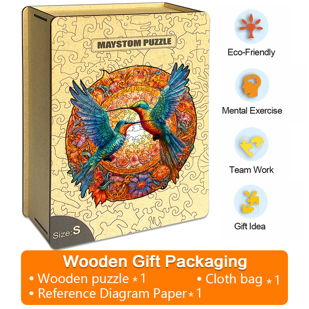 Hummingbirds Chirping Wooden Jigsaw Puzzle