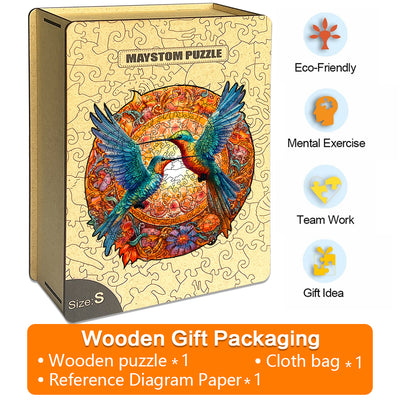 Hummingbirds Chirping Wooden Jigsaw Puzzle