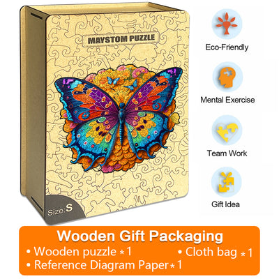 Butterfly Picking Honey Wooden Jigsaw Puzzle