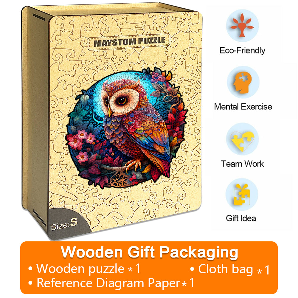 Colorful Owl Wooden Jigsaw Puzzle