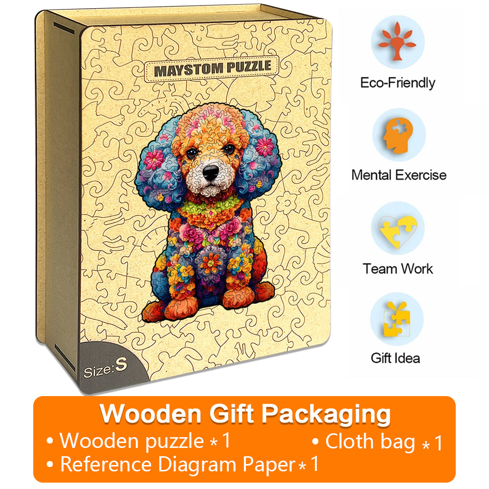 petal dog Wooden Jigsaw Puzzle