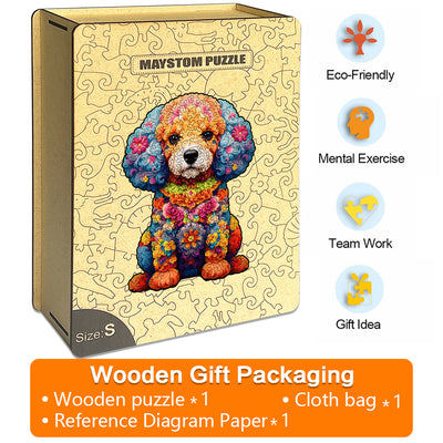 petal dog Wooden Jigsaw Puzzle