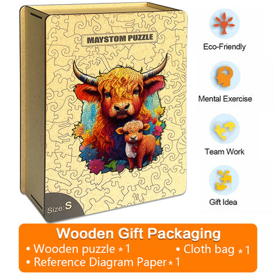 maple leaf yak Wooden Jigsaw Puzzle