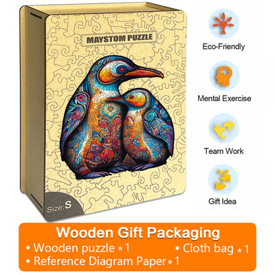 Doodle Penguin Wooden Animal Puzzle Adult Children Christmas Birthday Gift