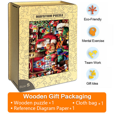 santa gift Wooden Jigsaw Puzzle