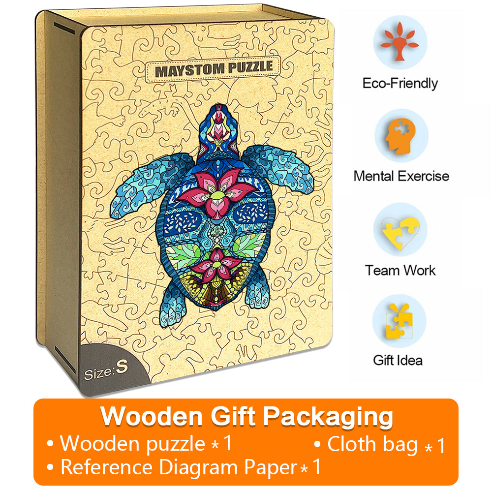 flower turtle Wooden Jigsaw Puzzle