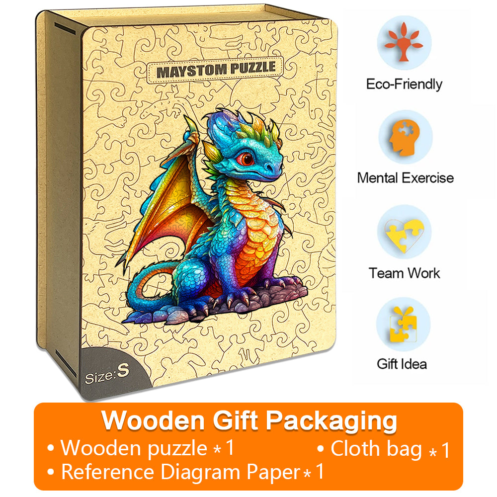 Flying dragon baby Wooden Jigsaw Puzzle