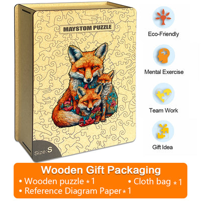 The Fox Family Wooden Jigsaw Puzzle