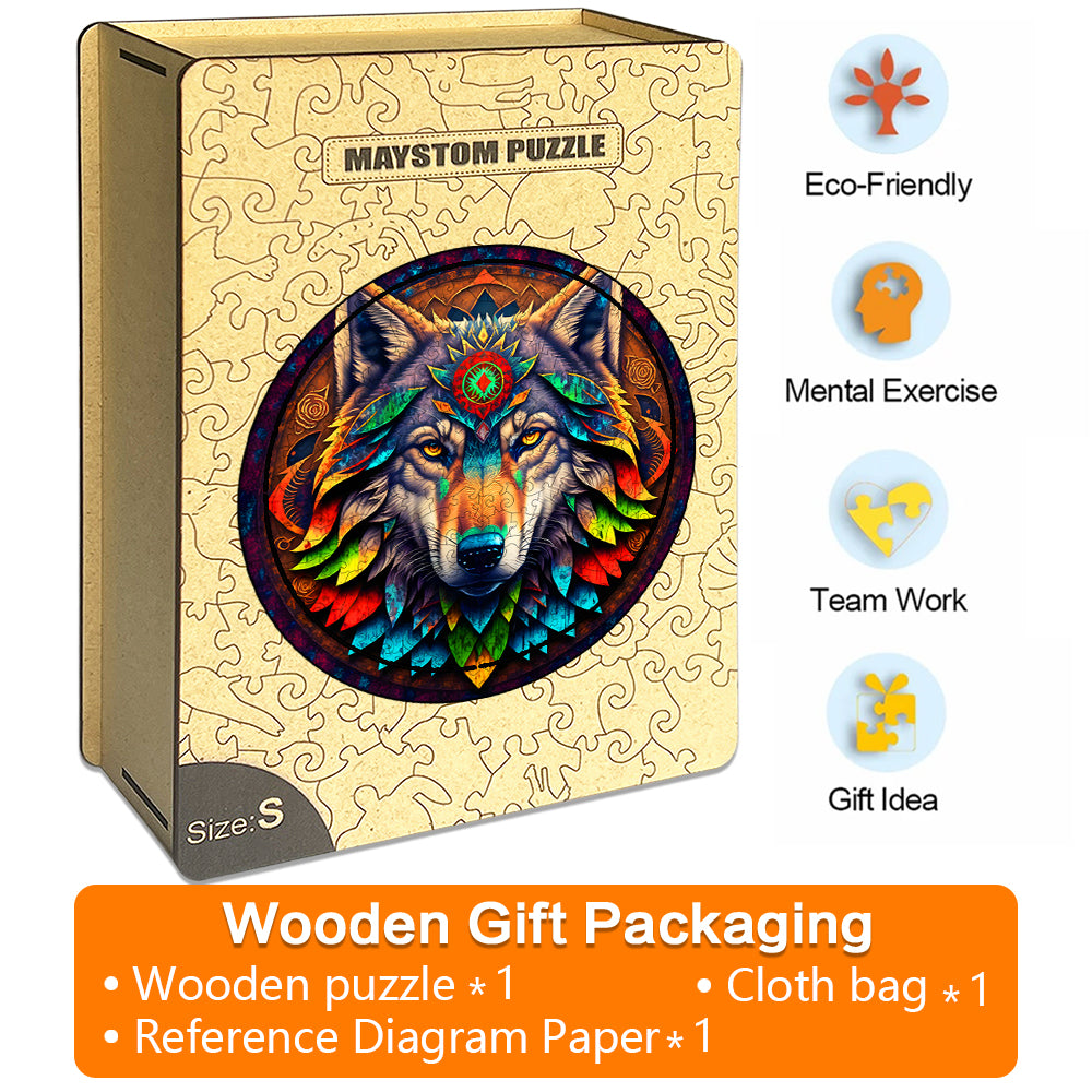 Dark Wolf King Wooden Jigsaw Puzzle