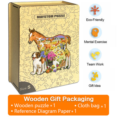 Pony Homestead Wooden Animal Puzzle Adult Children Christmas Birthday Gift