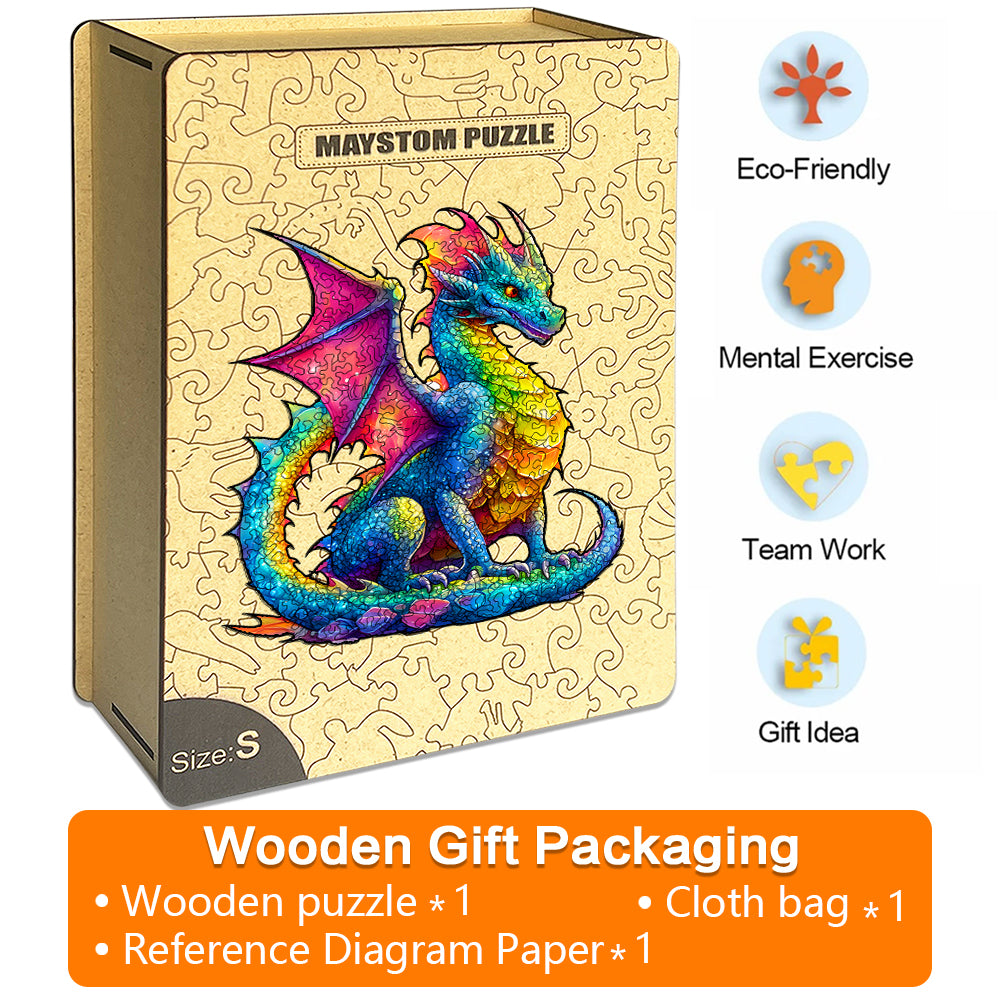 The colorful dragon Wooden Jigsaw Puzzle