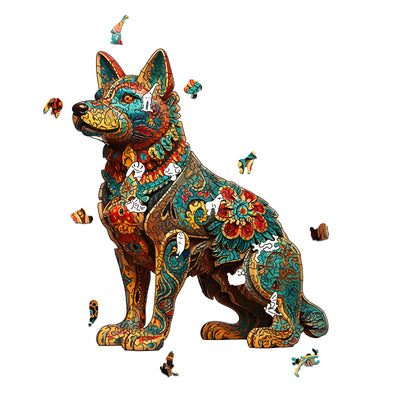 Wood Carving Dog Wooden Jigsaw Puzzle