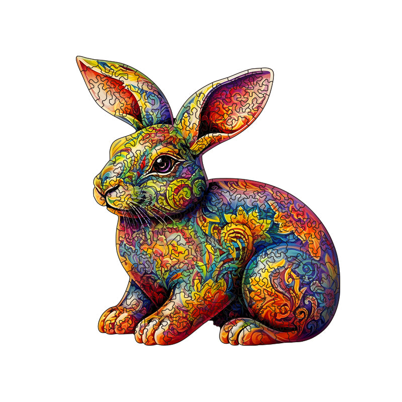 Ceramic Rabbit Wooden Jigsaw Puzzle