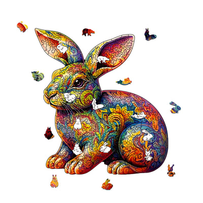 Ceramic Rabbit Wooden Jigsaw Puzzle