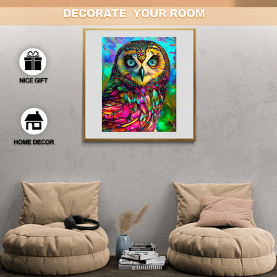 blue-eyed owl Wooden Jigsaw Puzzle