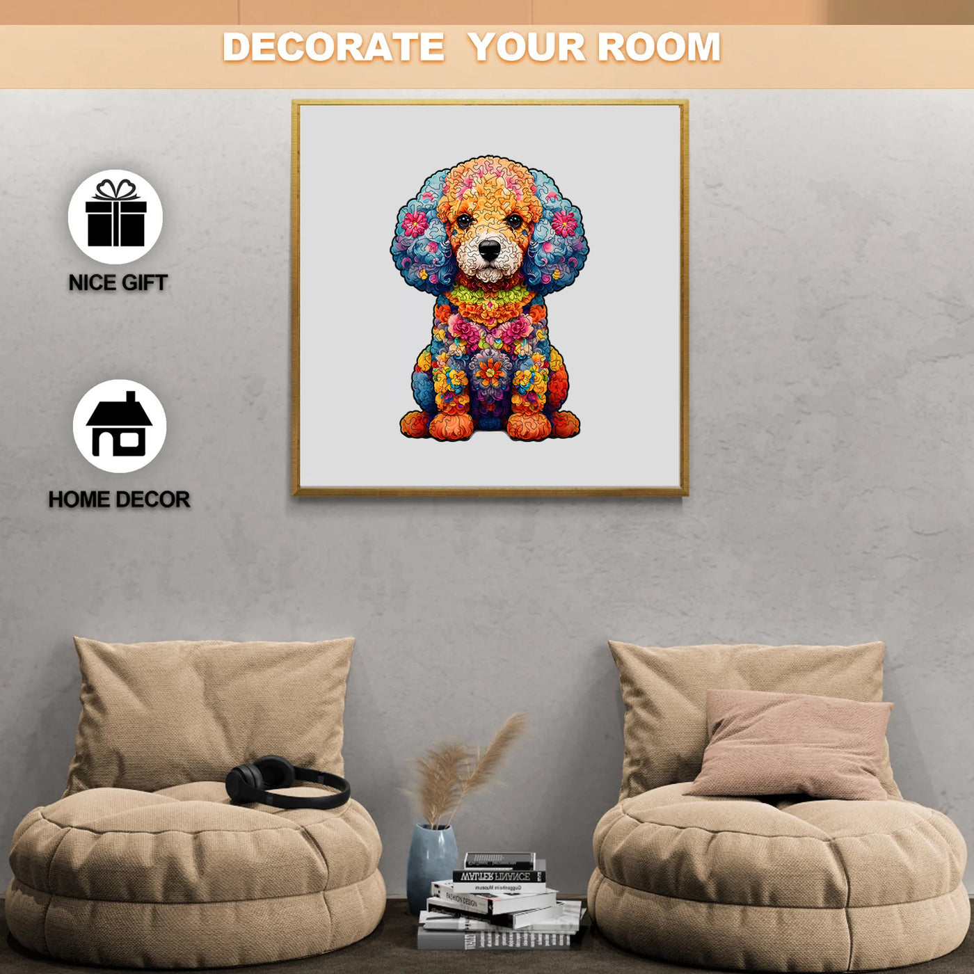 petal dog Wooden Jigsaw Puzzle