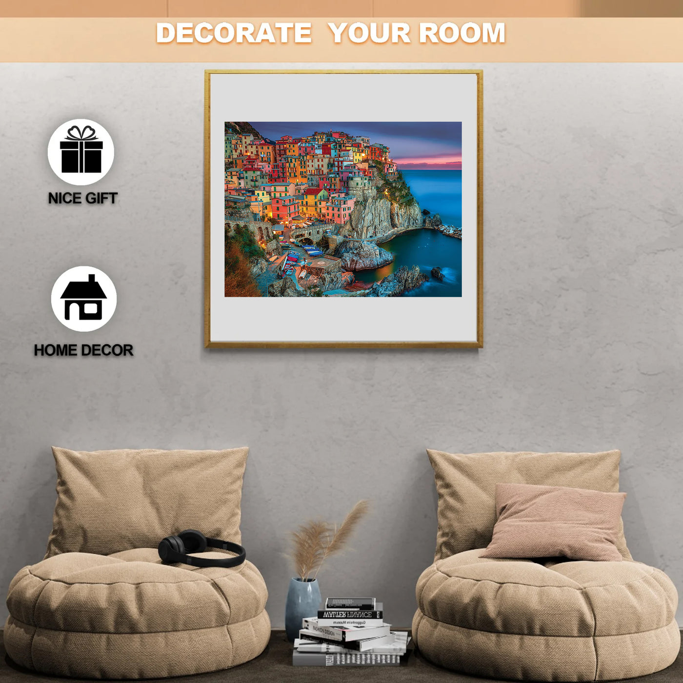 Cinque Terre at night Wooden Jigsaw Puzzle