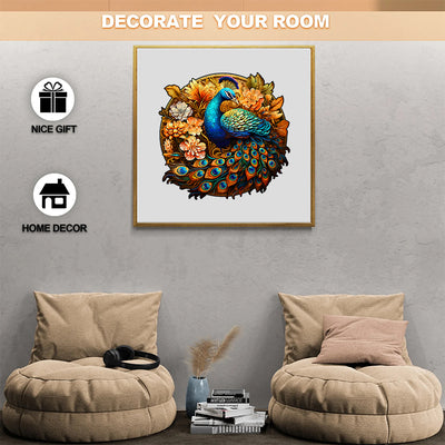 peacock flower Wooden Jigsaw Puzzle