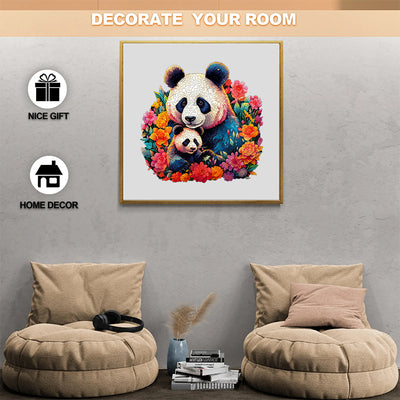 Mother and baby panda Wooden Jigsaw Puzzle