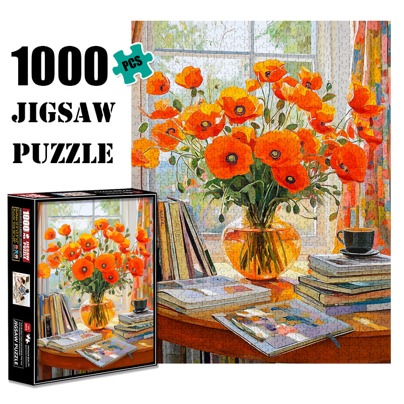 Flowers and Afternoon Tea 1000 Piece Jigsaw Puzzle for Adults