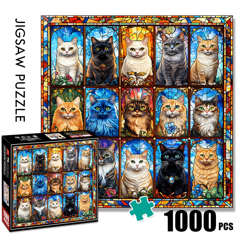 The cat in the shop window  1000 Piece Jigsaw Puzzle for Adults