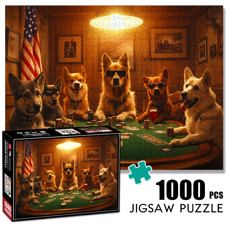 Dogs playing cards 1000 Piece Jigsaw Puzzle for Adults