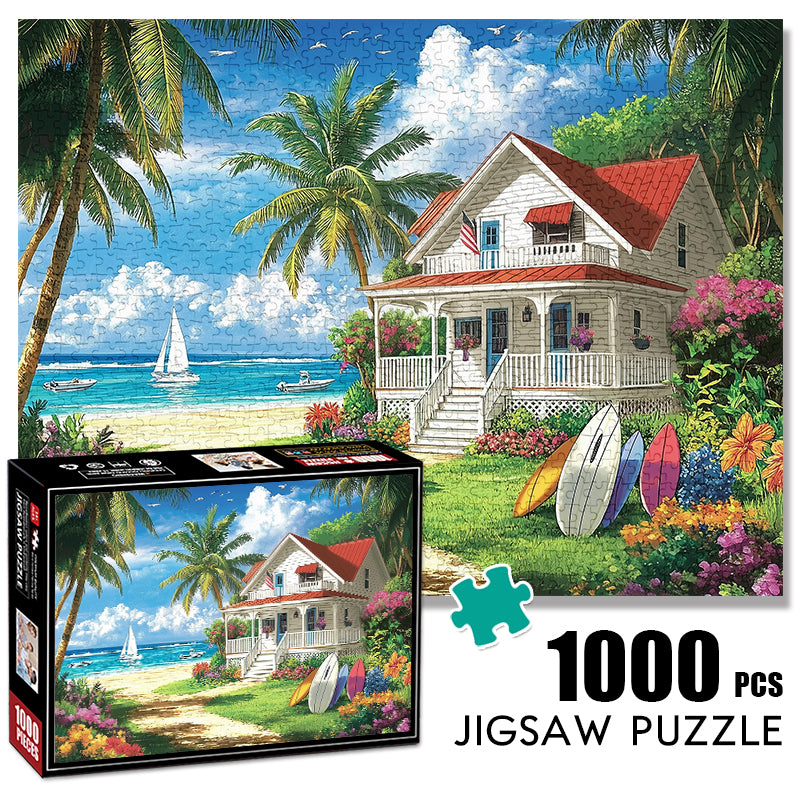 Beach Bungalow 1000 Piece Jigsaw Puzzle for Adults