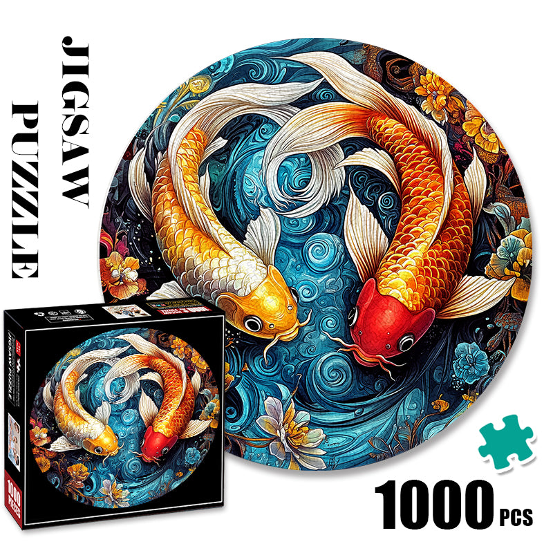 Two Fish Playing with a Pearl 1000 Piece Jigsaw Puzzle for Adults