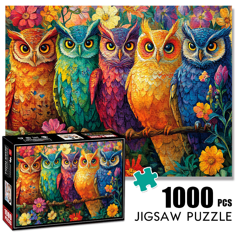 Five colored owl Jigsaw Puzzle 1000 Pieces