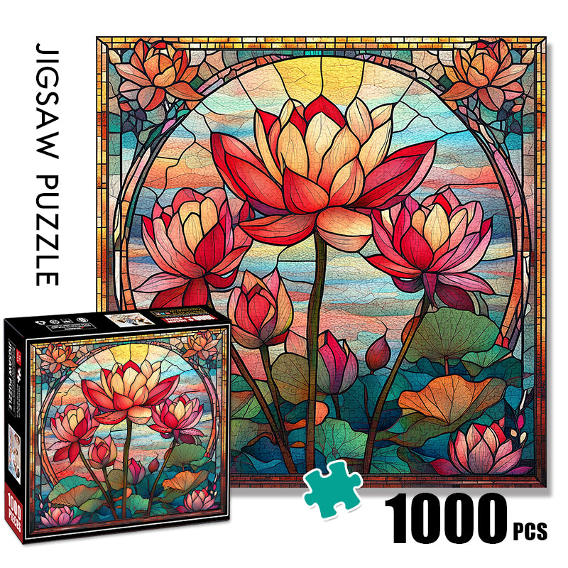 Colored glass flower  1000 Piece Jigsaw Puzzle for Adults