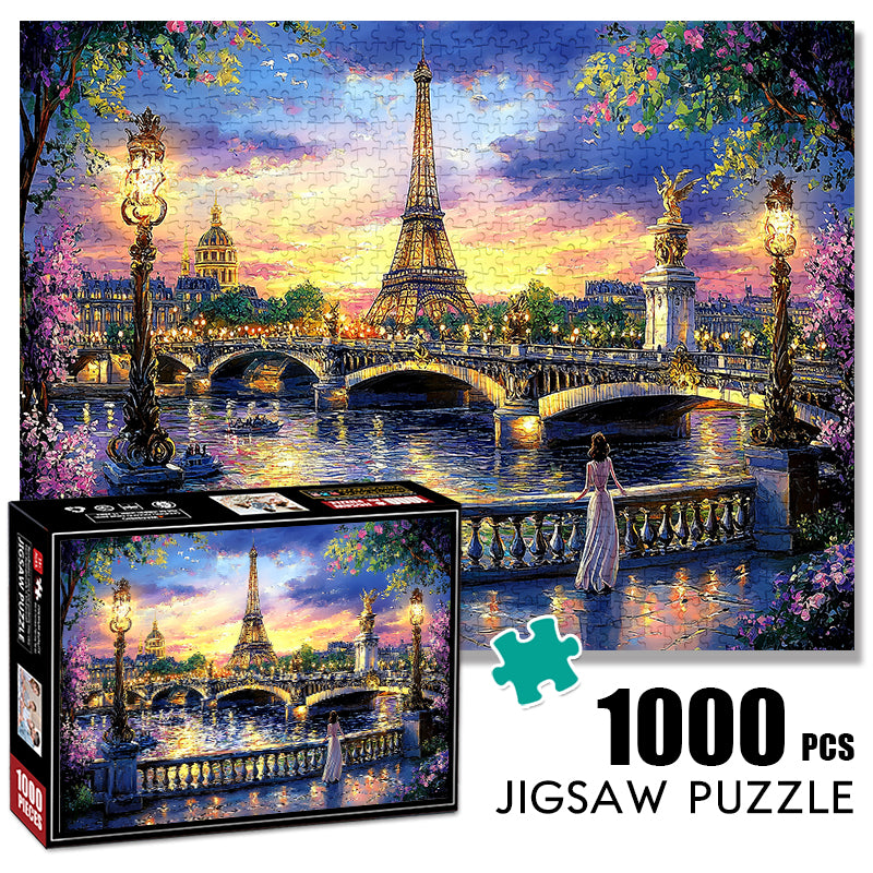 Paris Tower Sunset 1000 Piece Jigsaw Puzzle for Adults