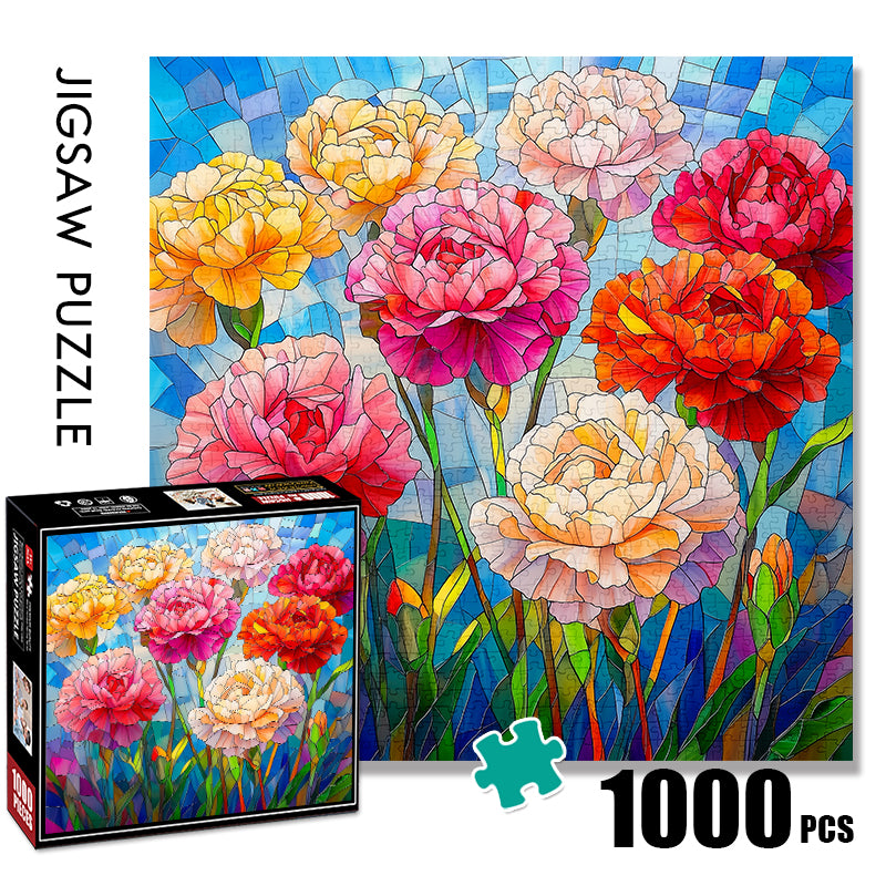 Colorful Carnations 1000 Piece Jigsaw Puzzle for Adults