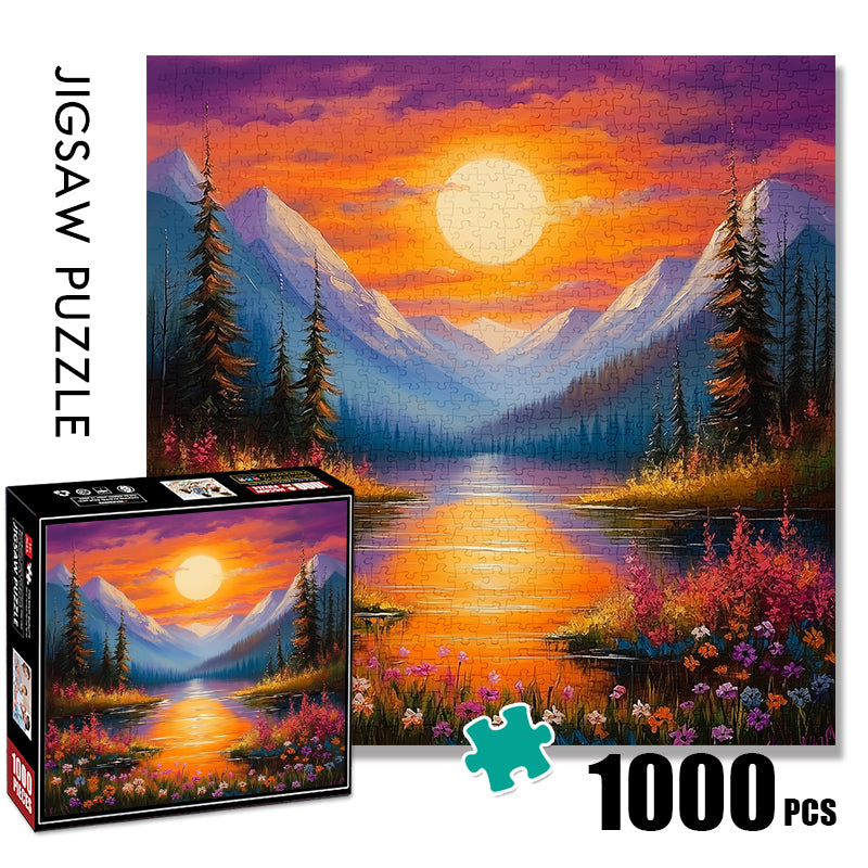 Sunset in the valley Jigsaw Puzzle 1000 Pieces