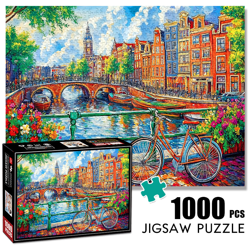 Amsterdam Canal 1000 Piece Jigsaw Puzzle for Adults