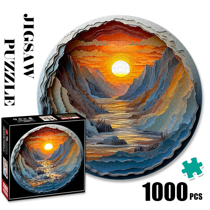 Sunset in the valley 1000 Piece Jigsaw Puzzle for Adults