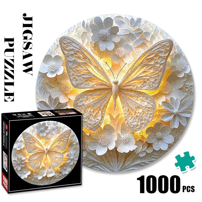 White butterfly 1000 Piece Jigsaw Puzzle for Adults