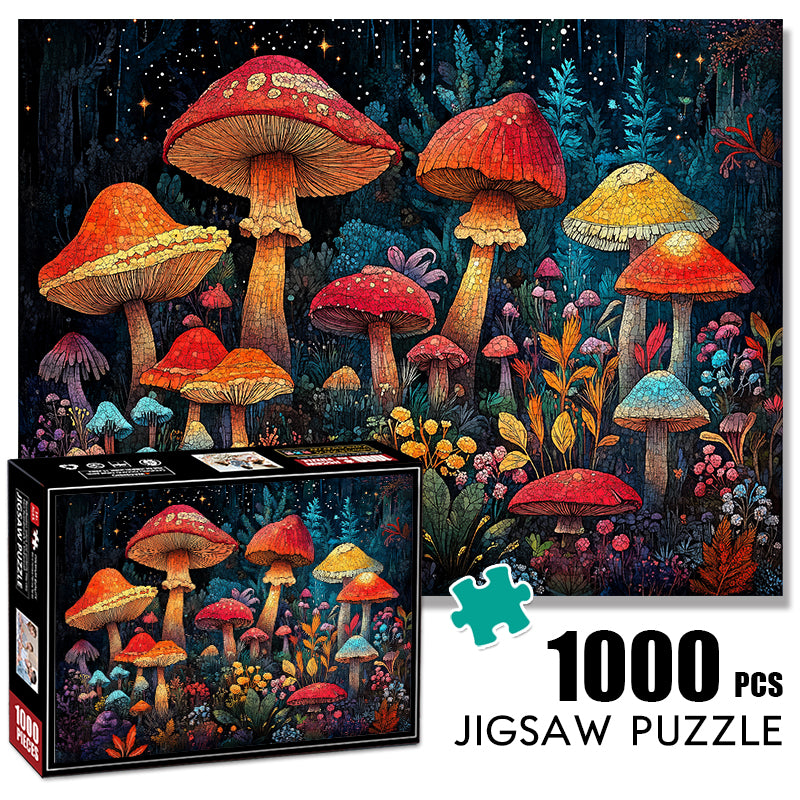 Starry Night Mushroom 1000 Piece Jigsaw Puzzle for Adults