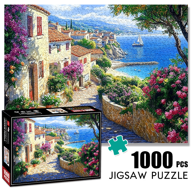 Mediterranean oil painting Gulf Jigsaw Puzzle 1000 Pieces