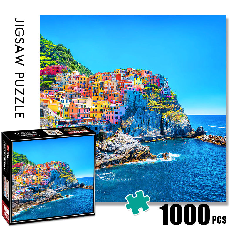 The Blue Sky of Italy's Cinque Terre Jigsaw Puzzle 1000 Pieces