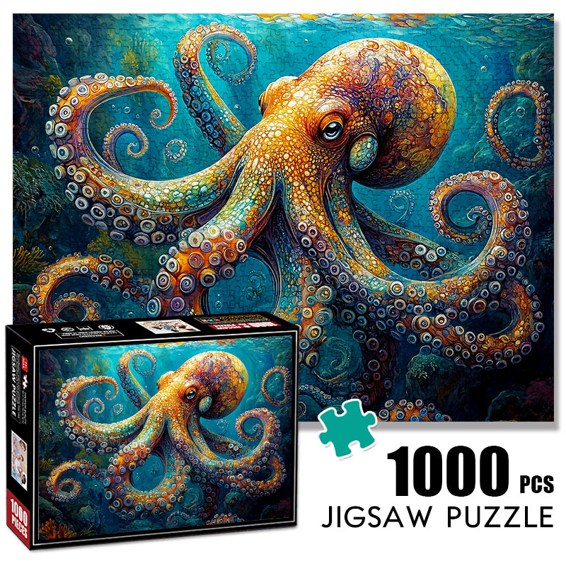 Deep Blue Octopus Jigsaw Puzzle 1000 Pieces