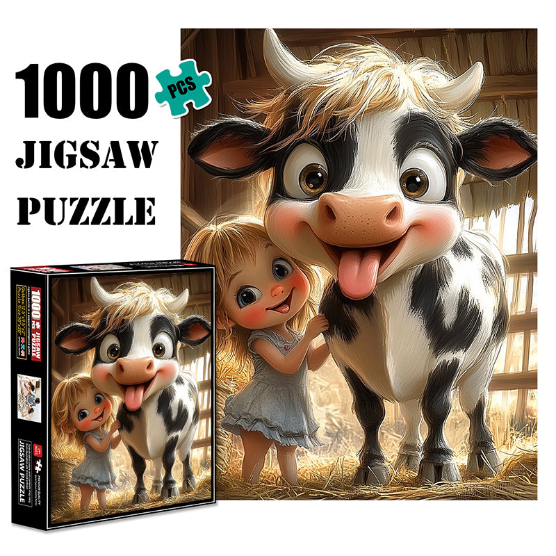 Girl and Cow Jigsaw Puzzle 1000 Pieces