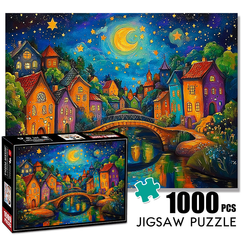 Small Town Starry Sky Jigsaw Puzzle 1000 Pieces