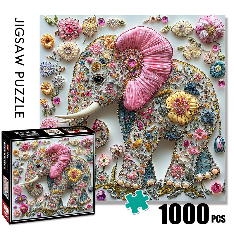 Petal Diamond Elephant Jigsaw Puzzle 1000 Pieces