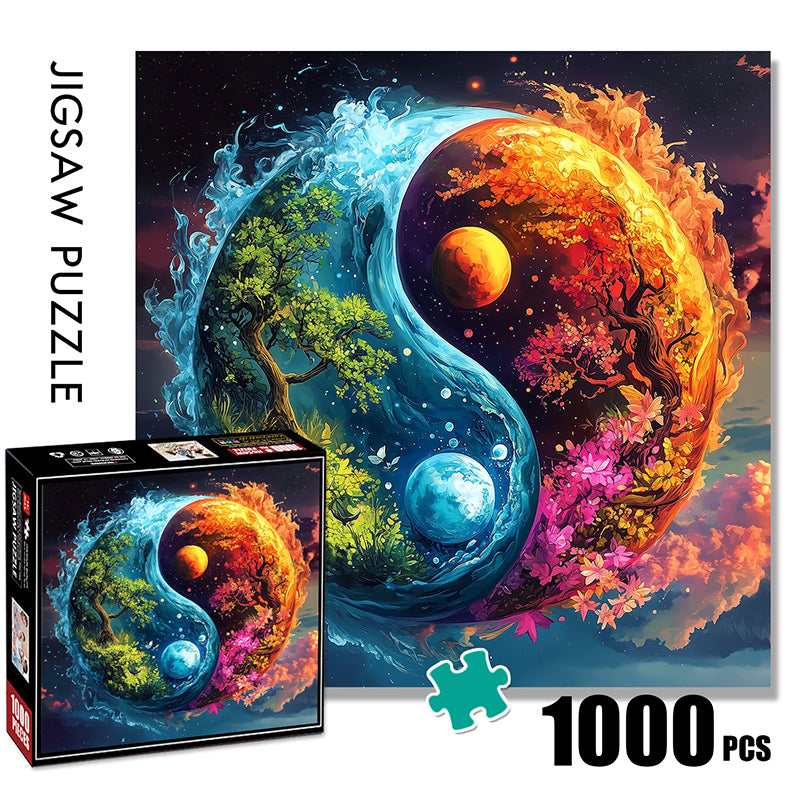 Yin Yang Ice Fire Jigsaw Puzzle 1000 Pieces