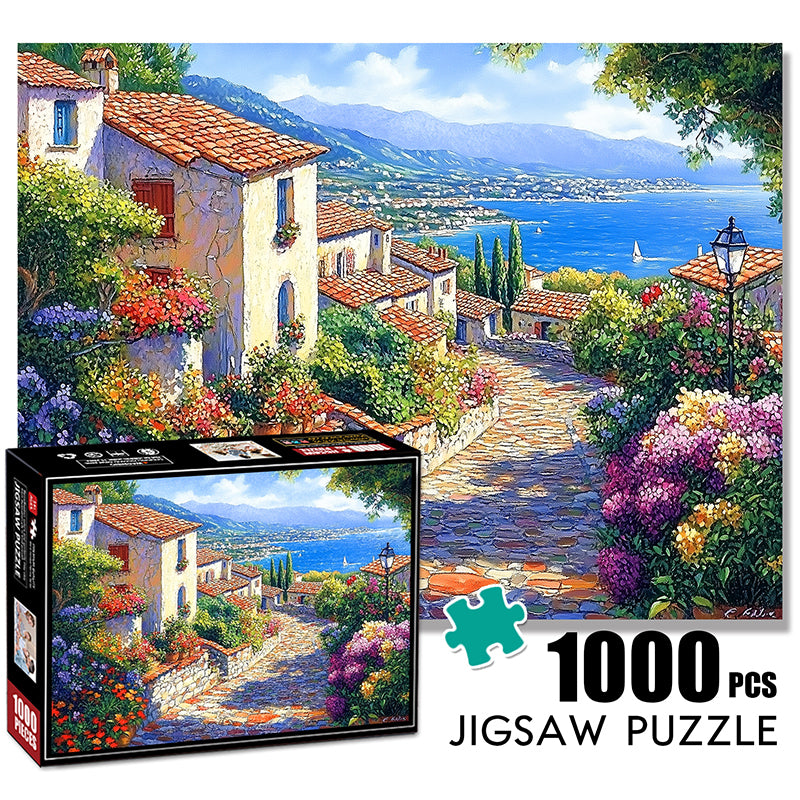 Mediterranean Oil Painting on the Left Bank Jigsaw Puzzle 1000 Pieces